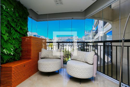 Varanda da Sala de apartamento à venda com 1 quarto, 59m² em Jardim Leonor, São Paulo