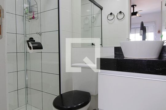 Banheiro da Suíte de apartamento à venda com 1 quarto, 24m² em Paraíso do Morumbi, São Paulo