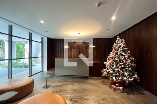 Área comum - Hall de kitnet/studio para alugar com 1 quarto, 21m² em Moema, São Paulo