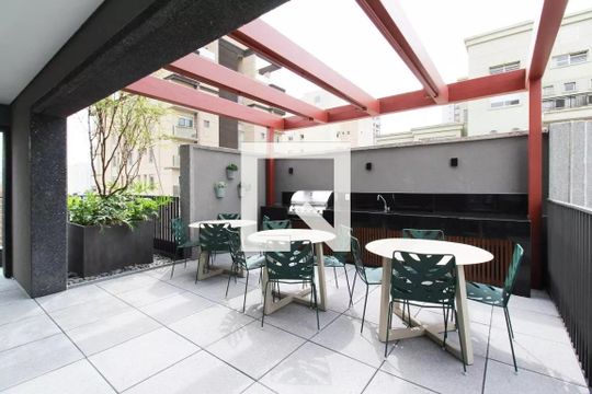 Área comum - Churrasqueira de kitnet/studio à venda com 1 quarto, 33m² em Indianópolis, São Paulo