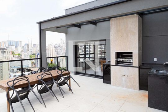 Área comum - Churrasqueira de kitnet/studio à venda com 1 quarto, 35m² em Bela Vista, São Paulo