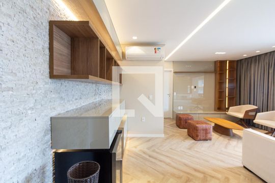 Sala/Cozinha de apartamento à venda com 1 quarto, 64m² em Indianópolis, São Paulo