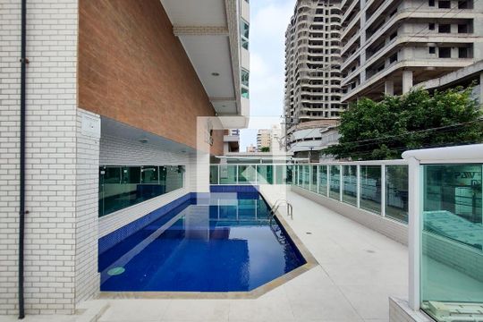 Área comum - Piscina de apartamento para alugar com 3 quartos, 145m² em Guilhermina, Praia Grande