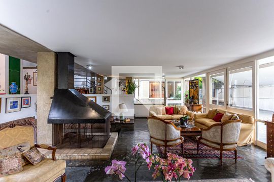 Sala Living de casa à venda com 5 quartos, 424m² em Vila Boa Vista, Santo André