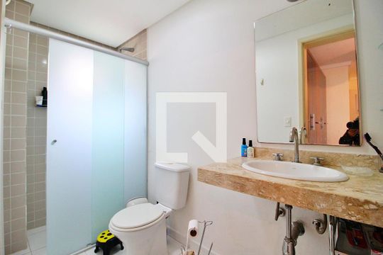 Banheiro da Suíte de apartamento à venda com 3 quartos, 110m² em Campestre, Santo André