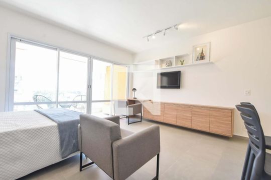 Sala de apartamento para alugar com 1 quarto, 43m² em Campo Belo, São Paulo
