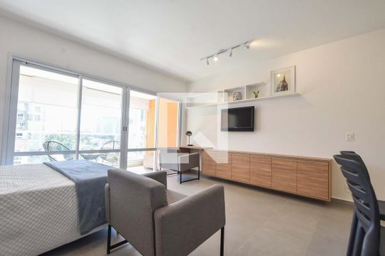 Sala de apartamento para alugar com 1 quarto, 43m² em Campo Belo, São Paulo