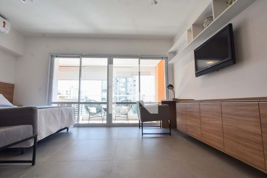Sala de apartamento para alugar com 1 quarto, 43m² em Campo Belo, São Paulo