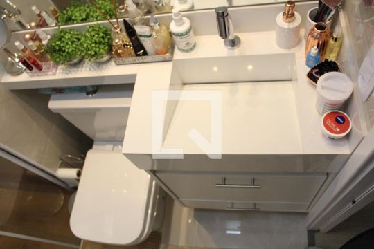 Banheiro da Suíte de apartamento para alugar com 2 quartos, 46m² em Parque Industrial Tomas Edson, São Paulo
