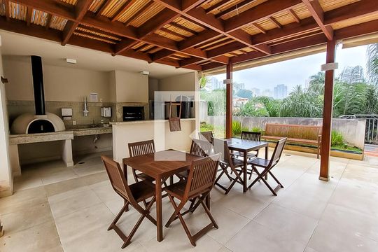 Área comum - Churrasqueira de apartamento à venda com 1 quarto, 52m² em Super Quadra Morumbi, São Paulo