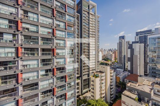 Vista da Varanda de kitnet/studio à venda com 1 quarto, 39m² em Pinheiros, São Paulo
