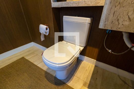 Detalhe do lavabo da varanda de apartamento para alugar com 3 quartos, 167m² em Canto do Forte, Praia Grande