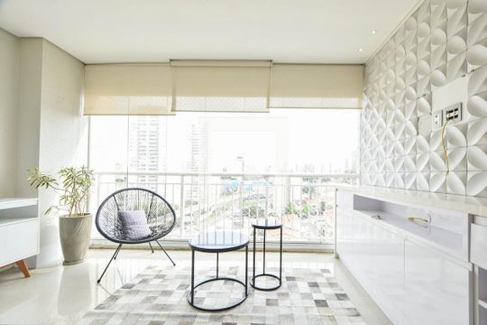 Varanda de Estar  de apartamento à venda com 1 quarto, 50m² em Jardim Aeroporto, São Paulo