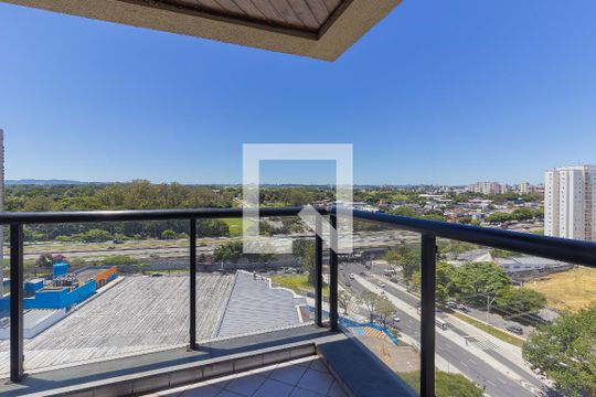 Sacada da sala de kitnet/studio para alugar com 1 quarto, 55m² em Jardim São Dimas, São José dos Campos