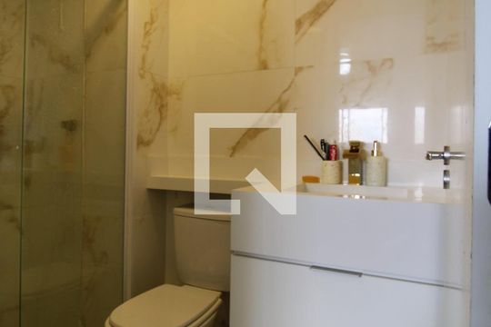 Detalhe do banheiro da suíte  de kitnet/studio para alugar com 1 quarto, 29m² em Barra Funda, São Paulo