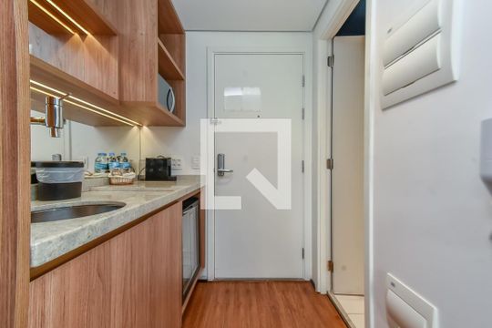 Cozinha de kitnet/studio à venda com 1 quarto, 20m² em Centro, São Paulo