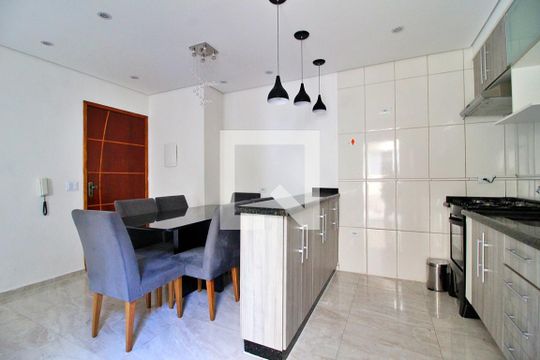 Sala/Cozinha de apartamento à venda com 2 quartos, 50m² em Parque João Ramalho, Santo André