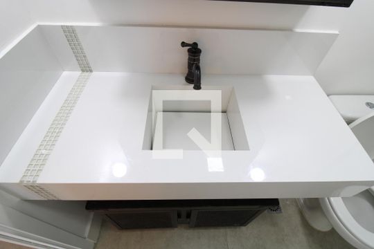 Detalhe do banheiro - Pia  de kitnet/studio à venda com 1 quarto, 51m² em Barra Funda, São Paulo