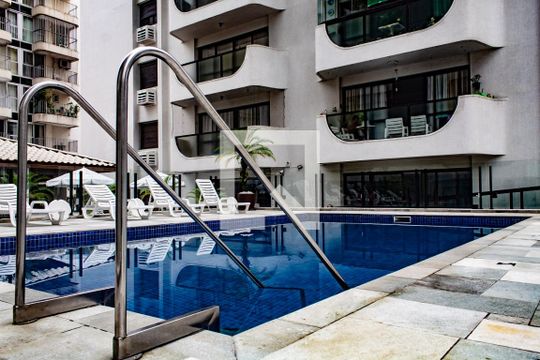 Área comum - Piscina de apartamento para alugar com 3 quartos, 148m² em Barra Funda, Guarujá