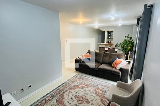 Sala + sala de jantar  de apartamento para alugar com 2 quartos, 87m² em Passo do Feijó, Alvorada