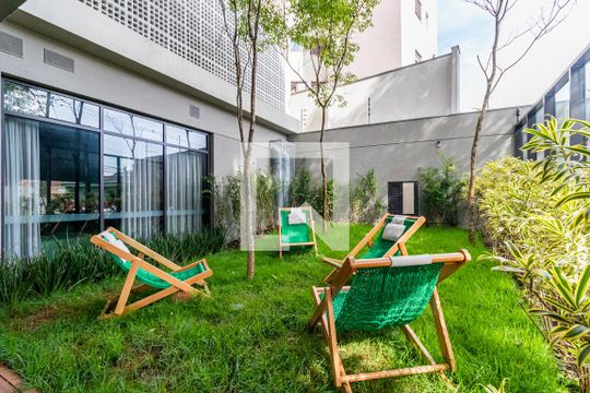 Área comum - Área verde de kitnet/studio para alugar com 0 quarto, 26m² em Vila Mariana, São Paulo