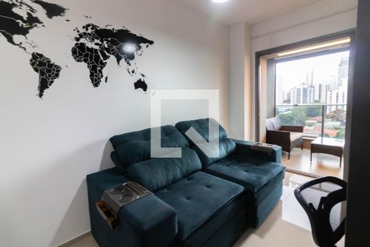 Sala de apartamento para alugar com 1 quarto, 41m² em Brooklin, São Paulo