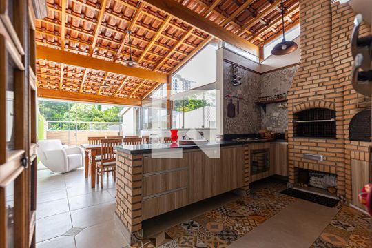 Cozinha - Cobertura de apartamento à venda com 3 quartos, 130m² em Vila Eldizia, Santo André
