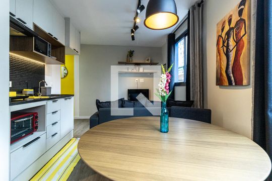 Cozinha - Mesa de kitnet/studio à venda com 1 quarto, 25m² em Vila Buarque, São Paulo