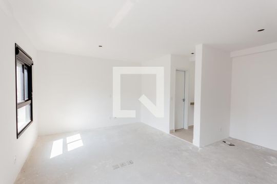 Sala e Quarto de kitnet/studio à venda com 1 quarto, 43m² em Campestre, Santo André