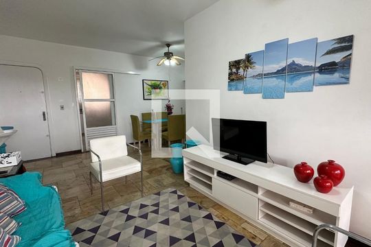 Sala de apartamento para alugar com 4 quartos, 152m² em Loteamento João Batista Julião, Guarujá