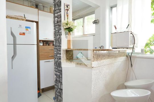 Cozinha de apartamento à venda com 1 quarto, 27m² em Glória, Rio de Janeiro