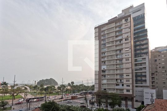 Área Comum - Vista do corredor do apartamento de apartamento para alugar com 1 quarto, 50m² em José Menino, Santos