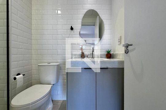 Banheiro Suíte de apartamento à venda com 1 quarto, 29m² em Brooklin Paulista, São Paulo