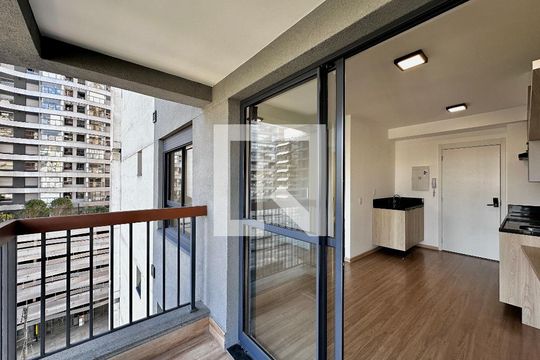Sacada de apartamento à venda com 1 quarto, 29m² em Brooklin Paulista, São Paulo
