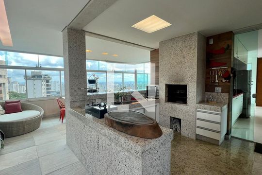 Terraço espaço gourmet de apartamento à venda com 4 quartos, 320m² em Sion, Belo Horizonte