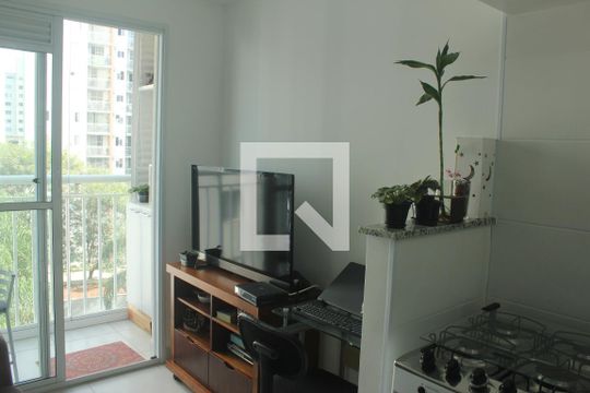 Sala/Cozinha/Área de Cozinha de apartamento à venda com 1 quarto, 37m² em Jardim Prudência, São Paulo