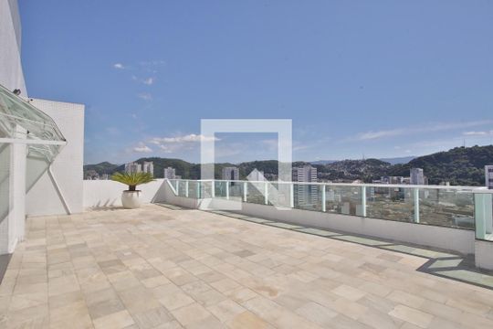 Área Comum - Terraço do Espaço Gourmet  de apartamento para alugar com 1 quarto, 49m² em Vila Matias, Santos