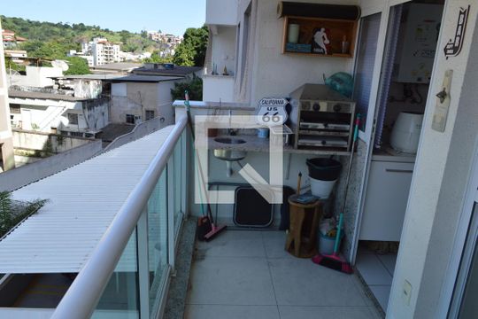 Varanda da Sala de apartamento à venda com 2 quartos, 65m² em Pechincha, Rio de Janeiro