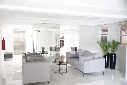 Hall de entrada de apartamento para alugar com 1 quarto, 50m² em Canto do Forte, Praia Grande