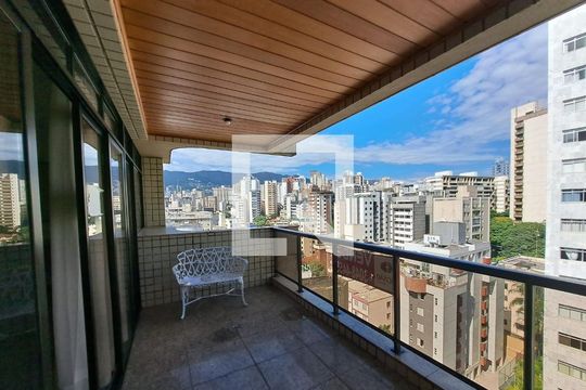 Varanda da Sala de apartamento à venda com 4 quartos, 180m² em Serra, Belo Horizonte