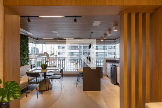 Varanda Gourmet de apartamento à venda com 3 quartos, 117m² em Centro, Santo André