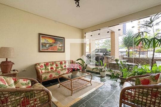 Área comum - hall de apartamento para alugar com 3 quartos, 110m² em Loteamento Joao Batista Juliao, Guarujá