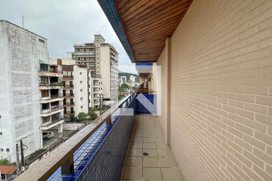 Suíte - varanda de apartamento para alugar com 3 quartos, 110m² em Loteamento Joao Batista Juliao, Guarujá