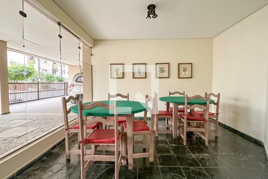 Área comum - carteado de apartamento para alugar com 3 quartos, 110m² em Loteamento Joao Batista Juliao, Guarujá