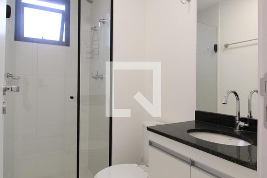 Detalhe do banheiro da suíte  de kitnet/studio para alugar com 1 quarto, 23m² em Perdizes, São Paulo