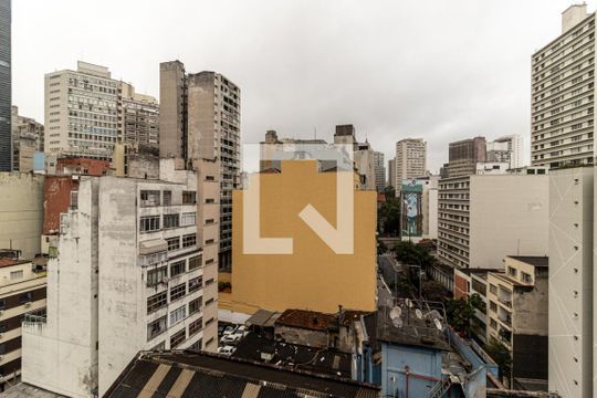 Vista da Sala de apartamento à venda com 1 quarto, 49m² em República, São Paulo
