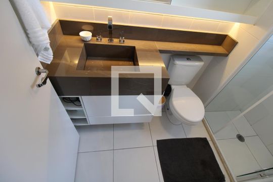 Banheiro da suíte  de apartamento à venda com 1 quarto, 36m² em Barra Funda, São Paulo