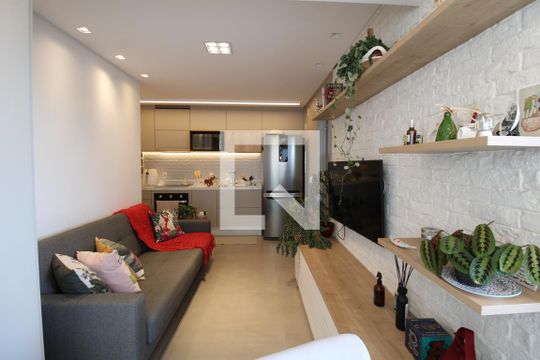 Sala e Cozinha  de apartamento à venda com 1 quarto, 36m² em Barra Funda, São Paulo