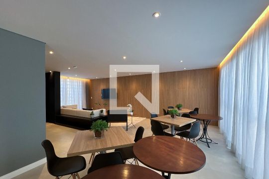 Área comum de kitnet/studio à venda com 1 quarto, 25m² em Indianópolis, São Paulo