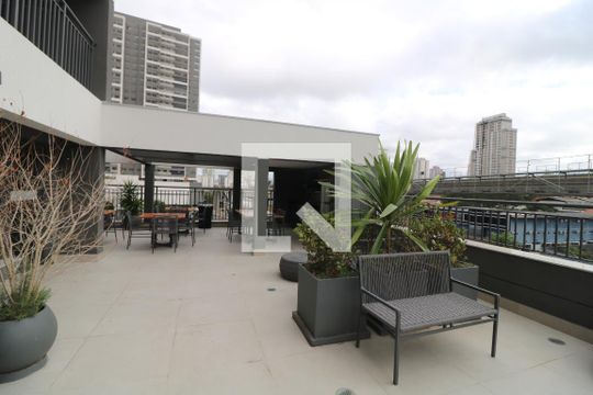 Área comum - Churrasqueira de kitnet/studio para alugar com 1 quarto, 26m² em Jardim Independência, São Paulo